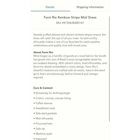 NWT Anthropologie Farm Rio Rainbow Stripe Maxi Midi Summer Dress Medium - Picture 7 of 16